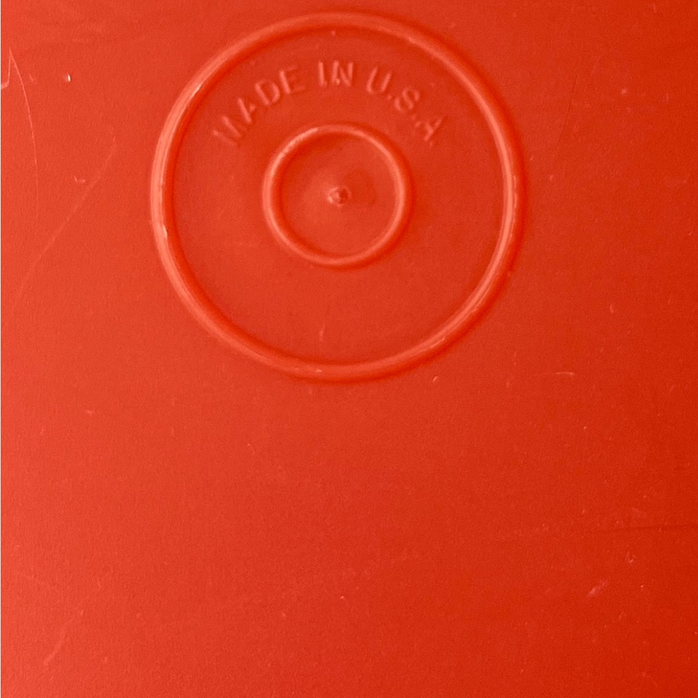 Vintage Tupperware RED Handolier Container 321-5 Lid 563-9 Flap 5641 storage - Picture 7 of 12